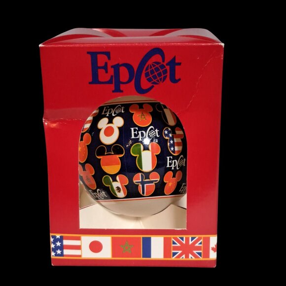Disney Parks Epcot World Showcase Christmas Glass Ornament Mickey Countries - Picture 12 of 16